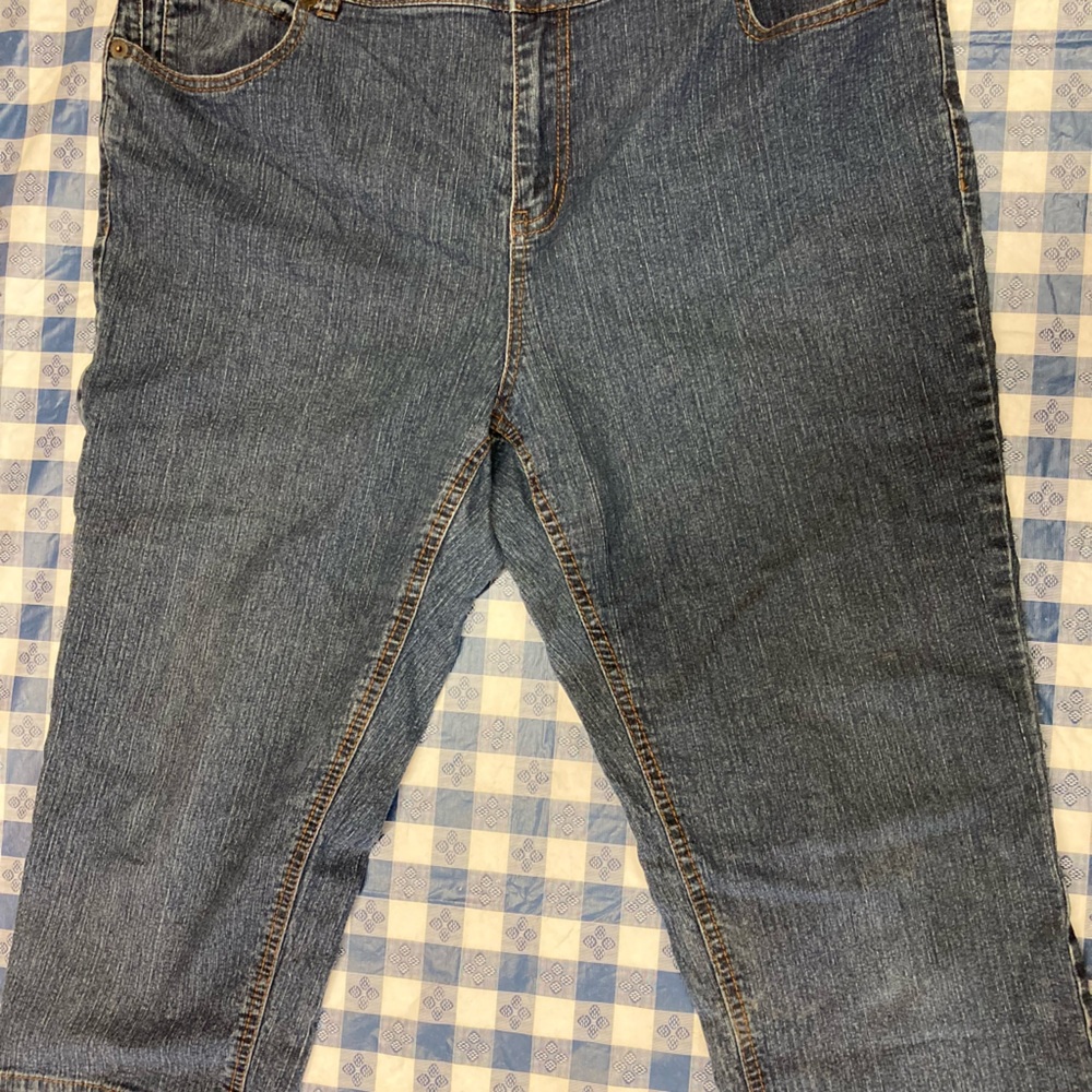 Women's Blue Cropped Avenue Jeans 16 capri
